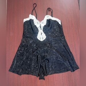Delicates Black and White Lace Chemise